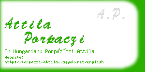 attila porpaczi business card